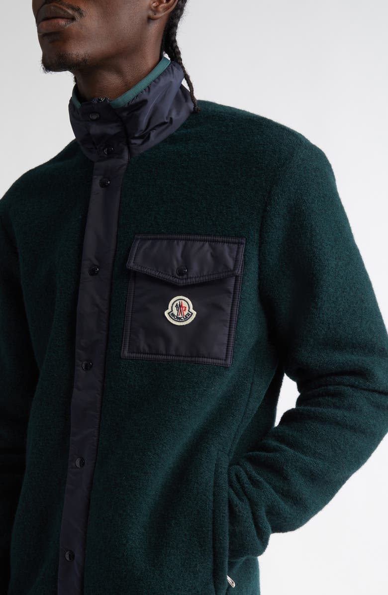 Moncler Mixed Media Wool Blend Jacket, Alternate, color,
