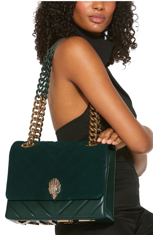 Kurt Geiger London Large Kensington Quilted Shoulder Bag In Green