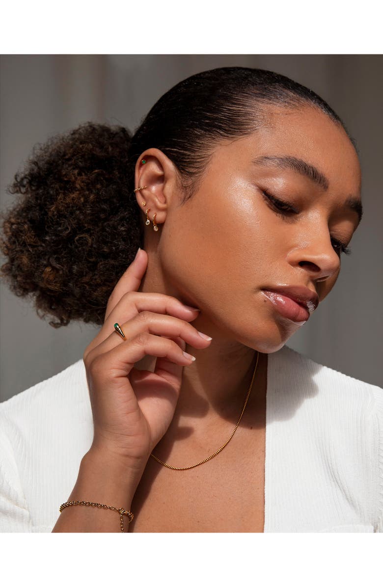 Monica Vinader Mini Green Onyx Stud Earrings, Alternate, color, Gold