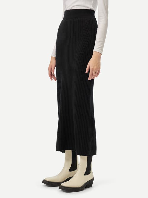 Gobi Mongolian Cashmere Cashmere Midi Skirt In Black