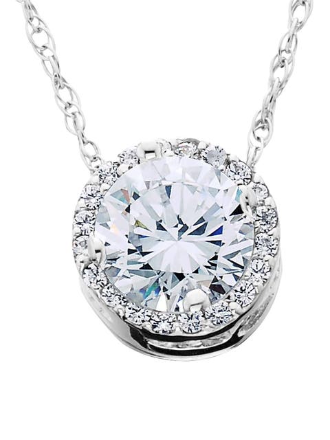 1/2ct Diamond Halo Pendant 14K Gold Lab Grown