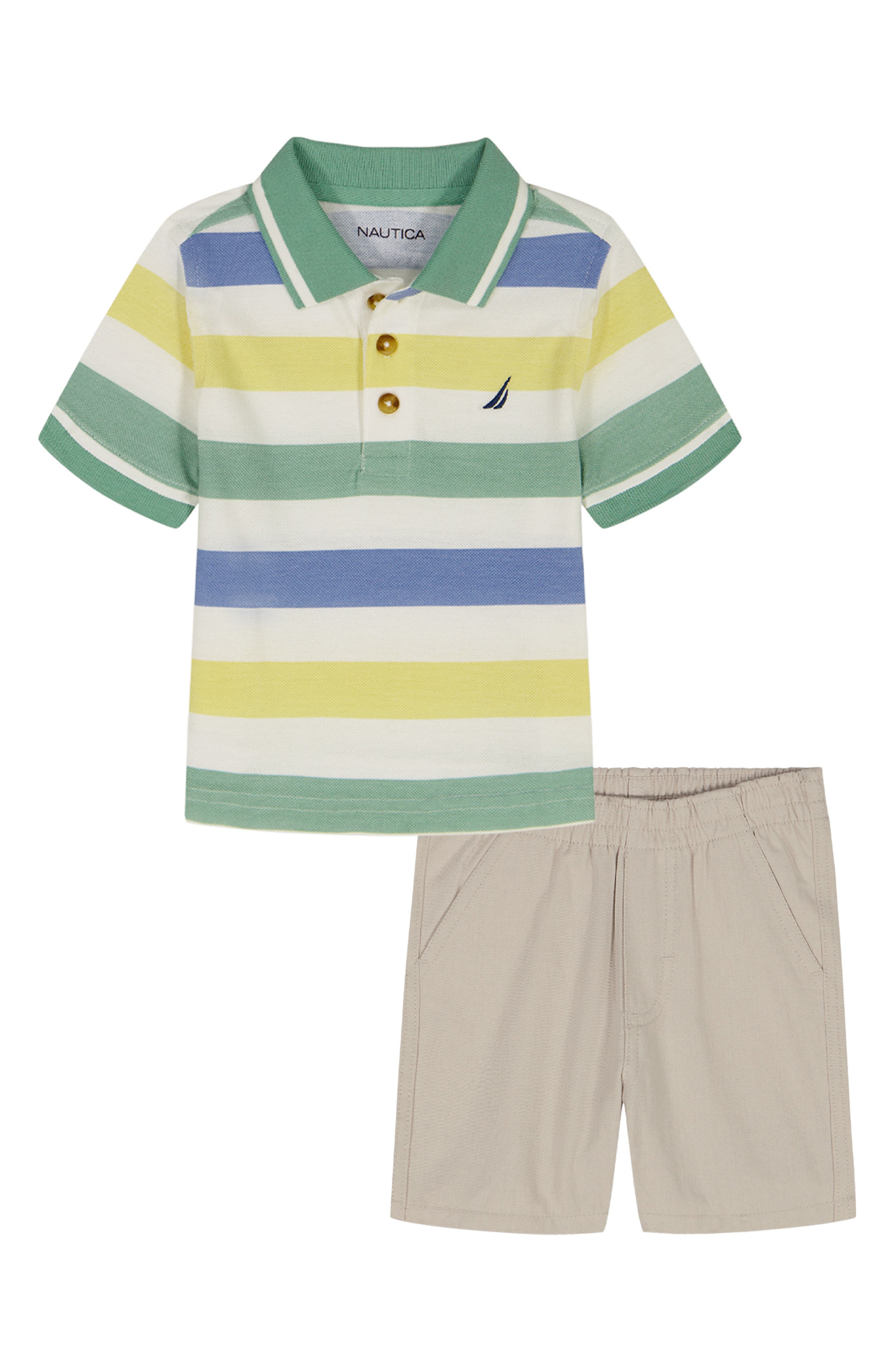 Nautica Kids' Stripe Polo & Shorts Set