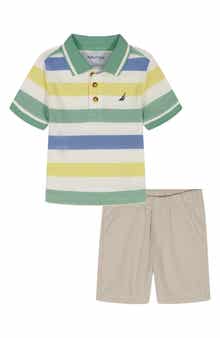 Nautica Kids' Stripe Polo & Shorts Set