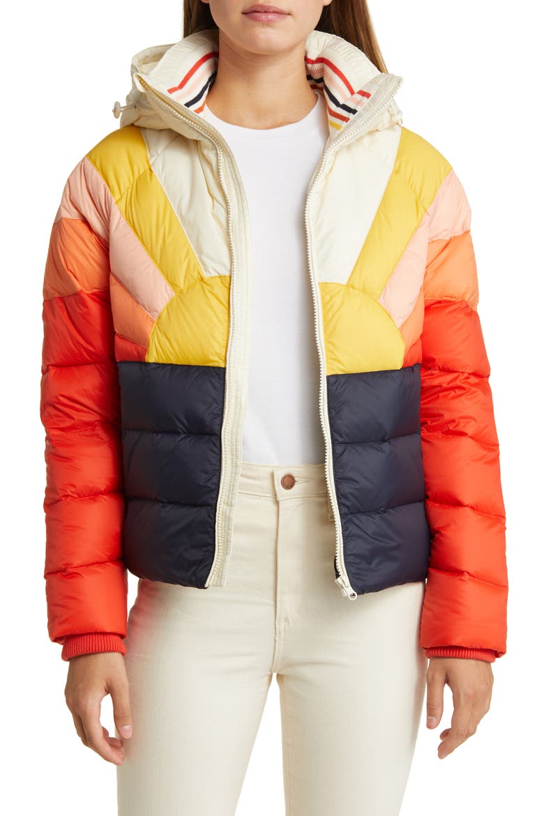 Archive Après Sunset Down Puffer Jacket, Main, color, NAVY SUN