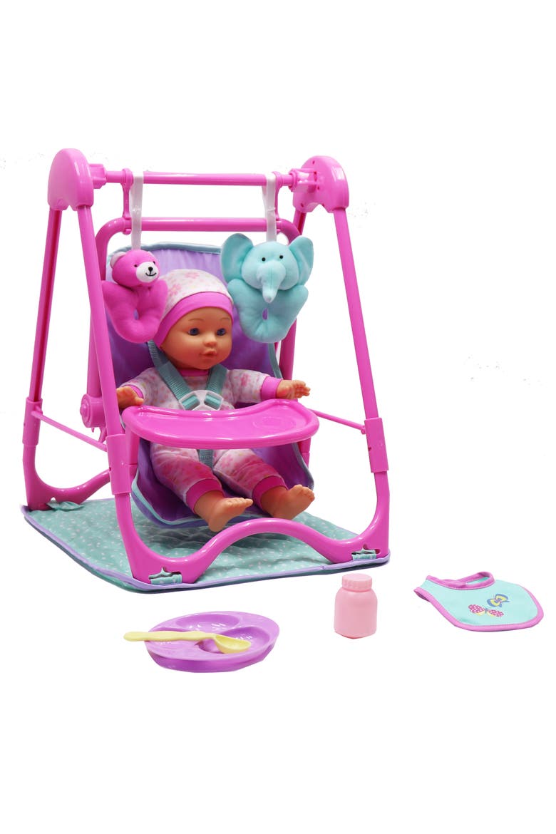 12 Inch Baby Doll 4 In 1 High Chair Play Set, Ages 2+, Alternate, color, Multicolored