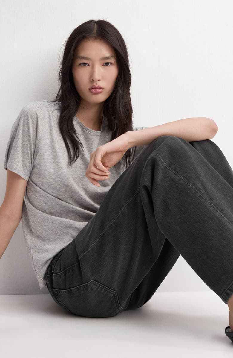 MANGO Low Rise Wide Leg Jeans, Alternate, color, Black Denim