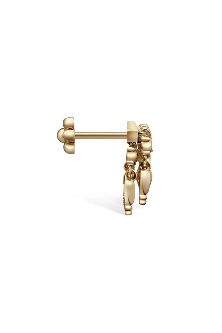 Tassel Bar Threaded Stud Single Earring, Alternate, color, YELLOW GOLD-LEFT
