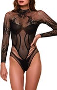 Hauty Mock Neck Long Sleeve Hosiery Teddy
