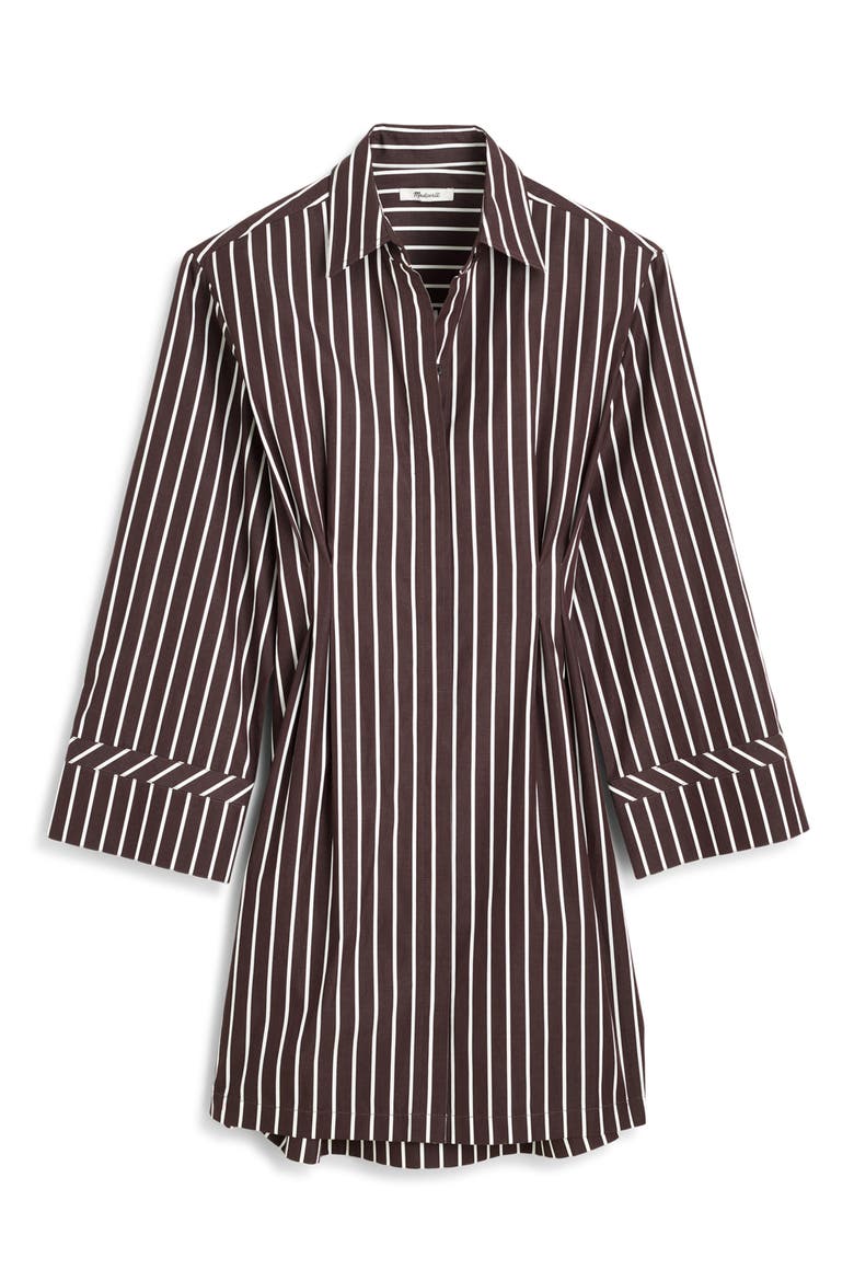 Tucked Long Sleeve Mini Shirtdress, Alternate, color, CHOCOLATE PLUM