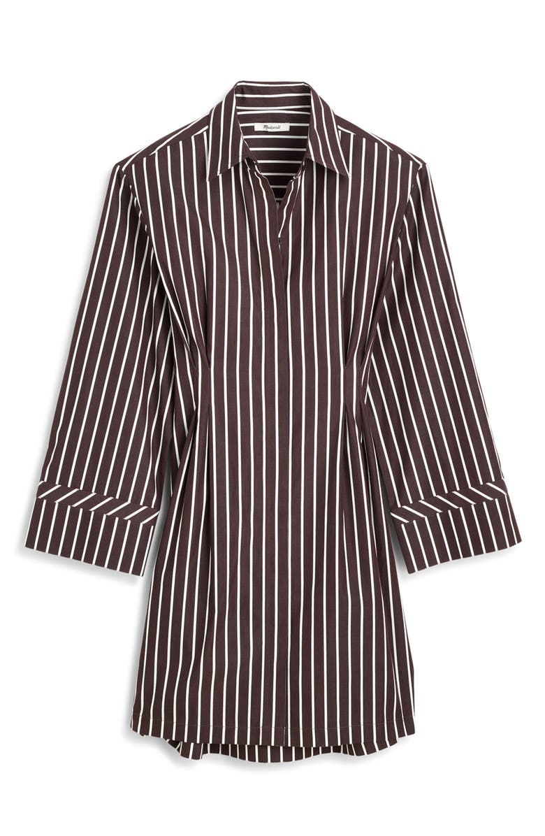 Madewell Tucked Long Sleeve Mini Shirtdress, Alternate, color, Chocolate Plum