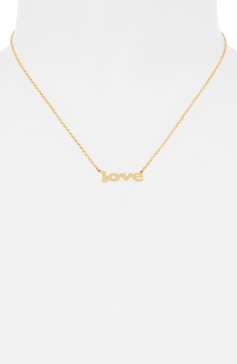 Leith Block Love Script Necklace, Alternate, color, Gold