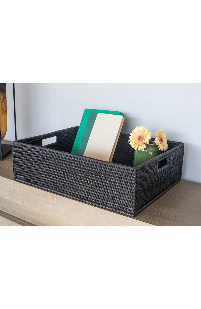 Artifacts Trading Company<sup>™</sup> Artifacts Rattan Rectangular Storage Basket, Alternate, color, Tudor Black