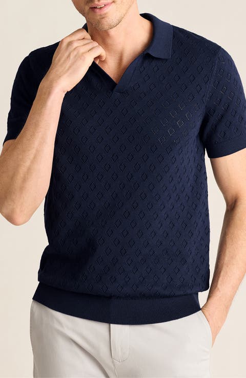 Johnny Collar Pointell Knit Polo