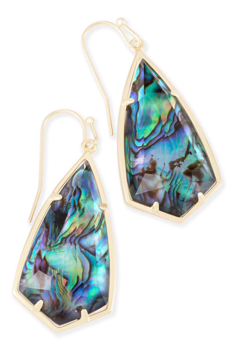 Carla Semiprecious Stone Drop Earrings, Alternate, color, ABALONE GOLD