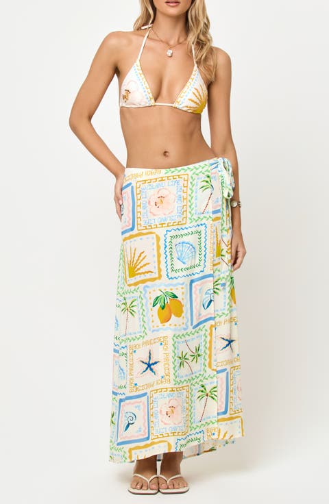 Ever Polka Dot Cover-Up Wrap Skirt