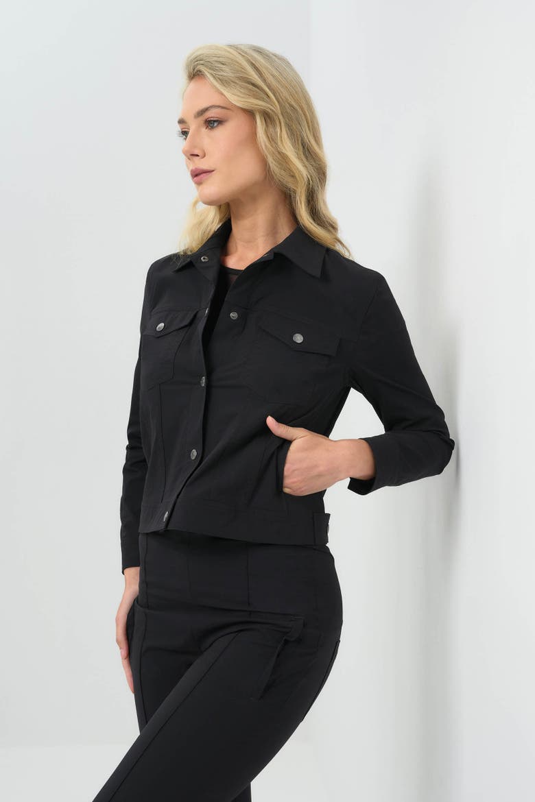 Delilah Ultra Light Weight Denim Style Jacket, Alternate, color, Black