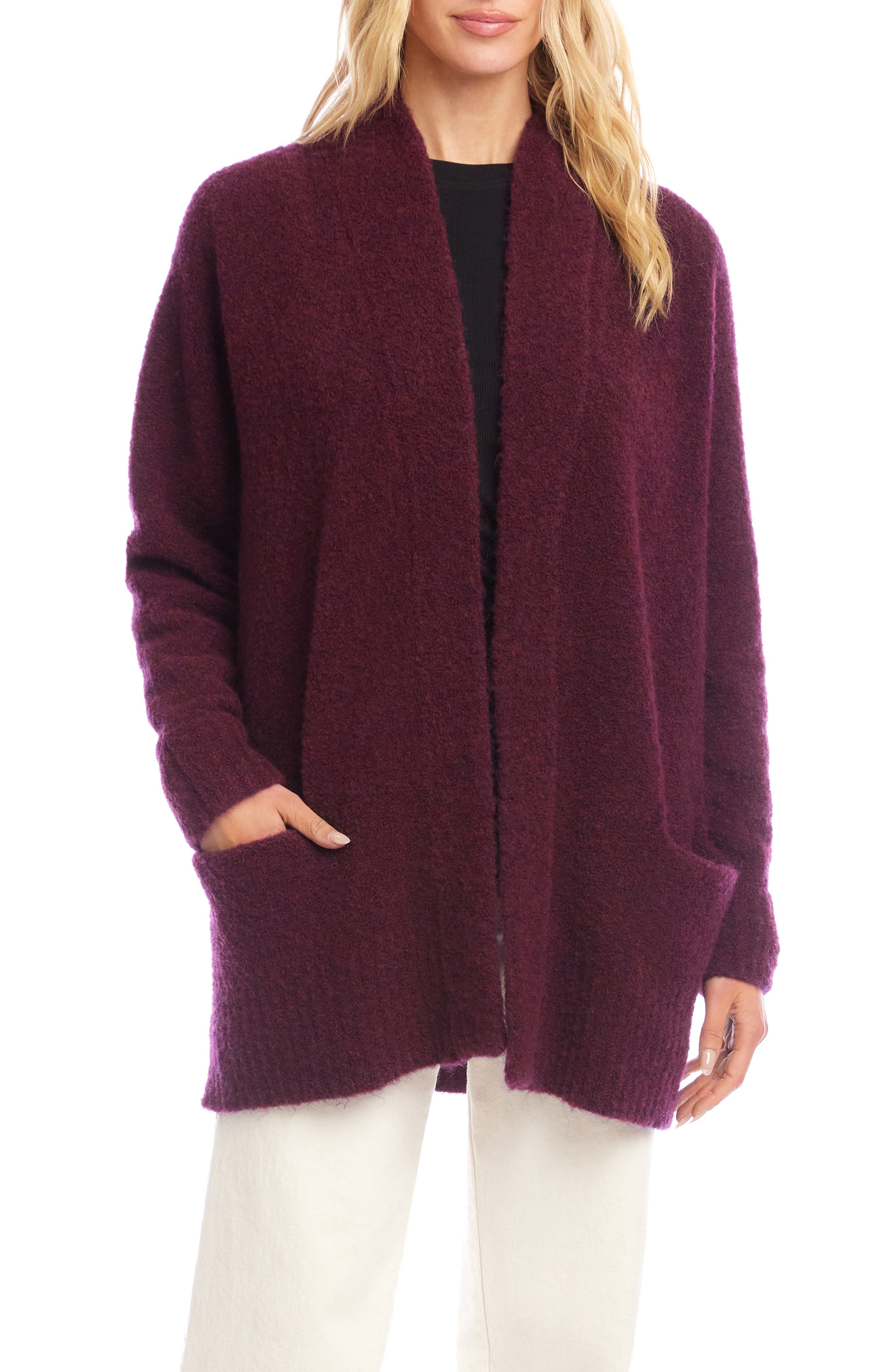 Boucle Open Front Cardigan