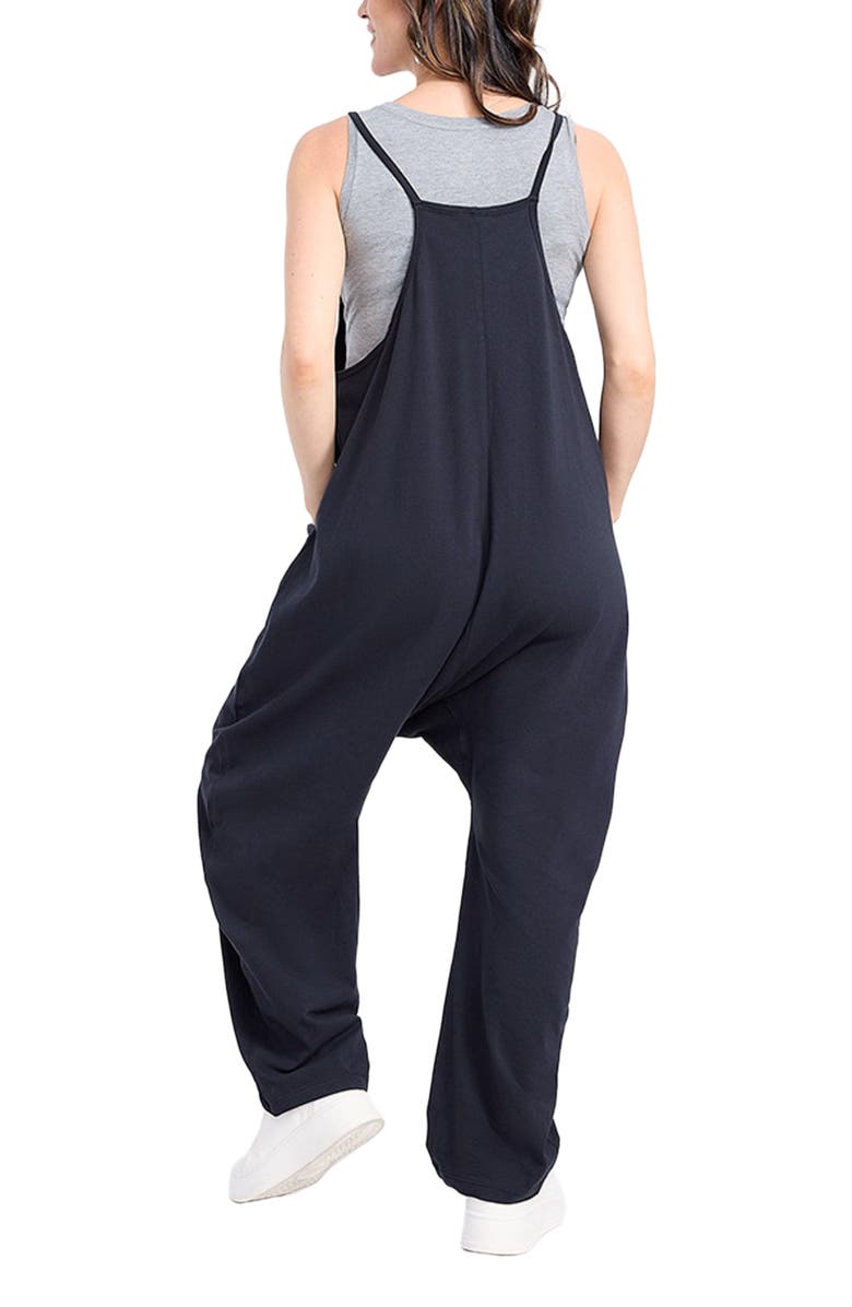MOTHERHOOD MATERNITY Sleeveless Relaxed Fit Maternity Jumpsuit, Alternate, color, Black