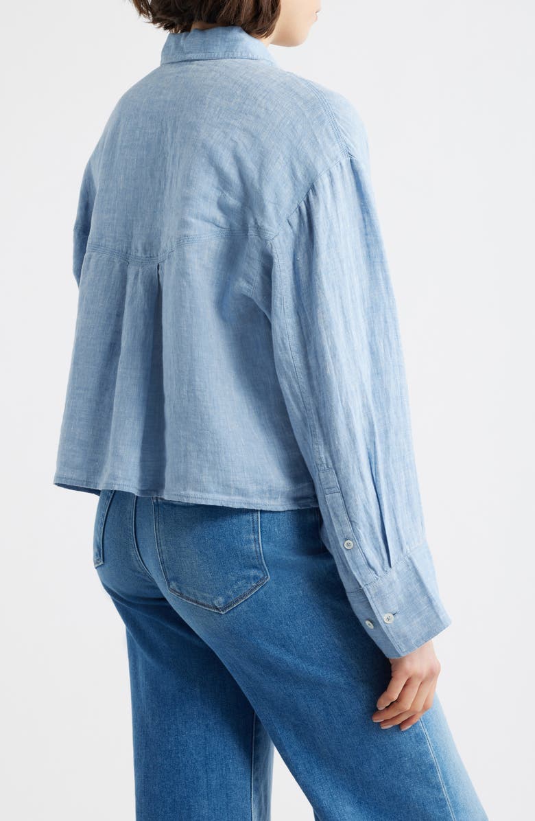 Madewell Alice Curved Yoke Shirt, Alternate, color, Sunfaded Blue