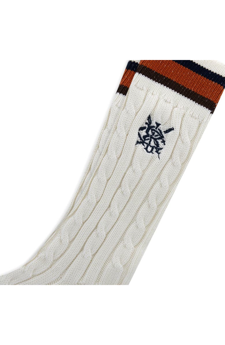 Polo Ralph Lauren Cricket Cable Crew Socks, Alternate, color, Cream