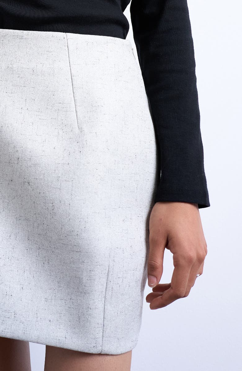 Topshop A-Line Miniskirt, Alternate, color, Grey