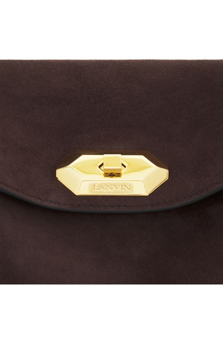 Lanvin Compagnon Asymmetrical Bag In Suede, Alternate, color, Dark Mocha
