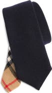 Burberry Manston Check Lined Wool & Cashmere Tie