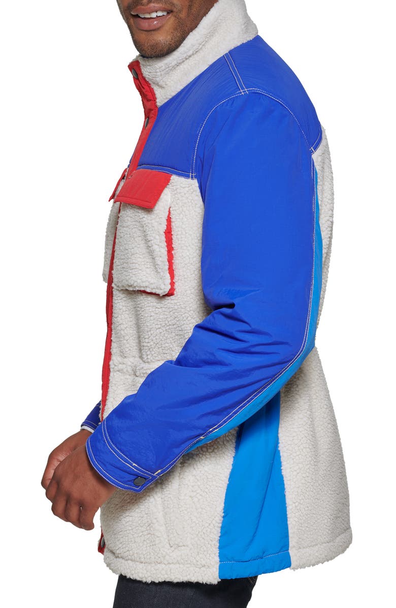 Tommy Hilfiger Faux Shearling Mixed Media Insulated Jacket, Alternate, color, 