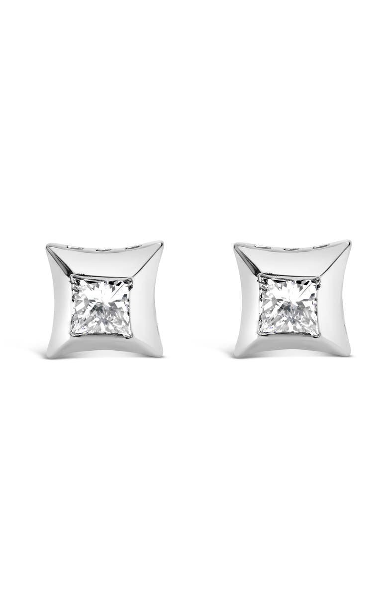Haus of Brilliance 10K White Gold 1/2 Ct Invisible Princess Stud Earrings, Main, color, White