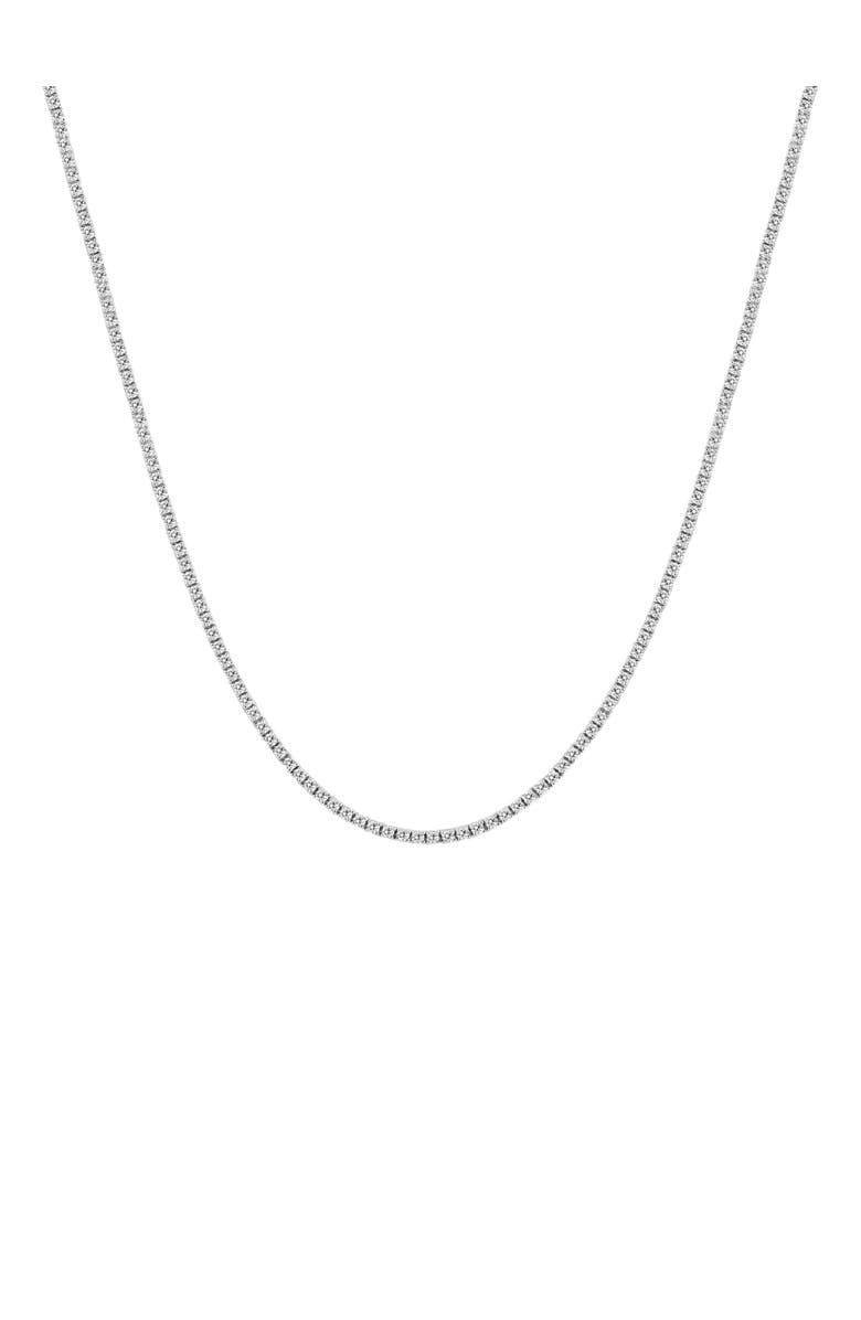 Bliss Diamond 7Ct TW Diamond Tennis Necklace 4-Prong 14k Gold 16.5" Lab Grown, Main, color, 14K White Gold