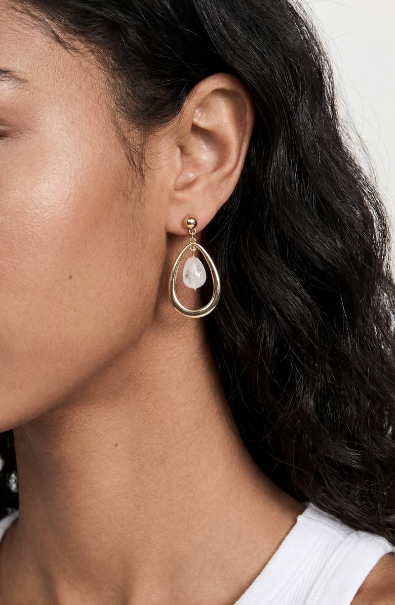 Ettika Stone Teardrop Earrings, Alternate, color, White