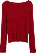 LOULOU DE SAISON Mabille Rib Long Sleeve Top