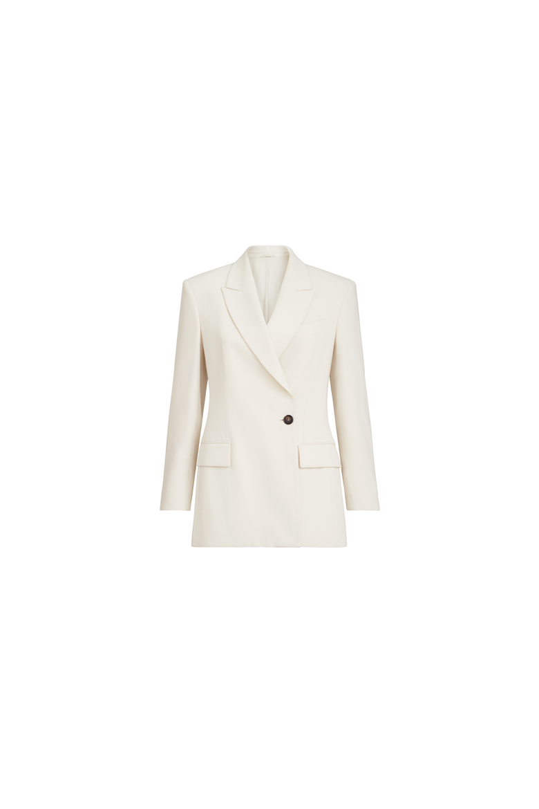 Comfort viscose couture twill blazer with monili, Alternate, color, Milk