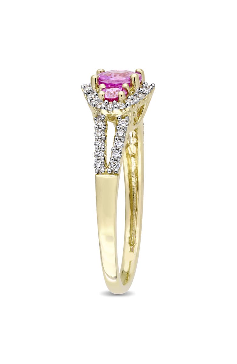 Julianna B. Pink Sapphire & Diamond 3-Stone Ring 14k, Alternate, color, Sapphire