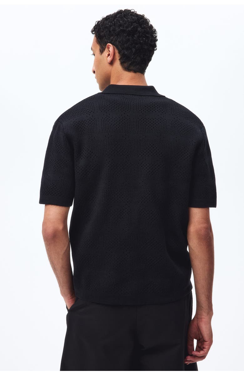 H&M Regular Fit Knitted Shirt, Alternate, color, Black