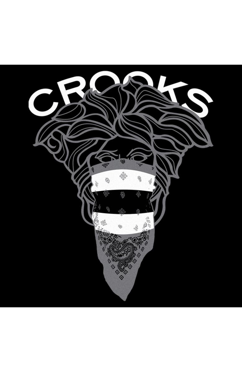 Crooks & Castles Men's Crooks & Castles Medusa Black and White Effect  Graphic T-Shirt, Alternate, color, Black