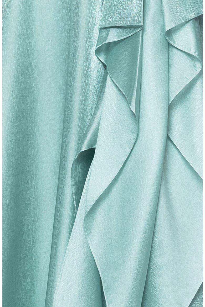 Strapless Ruffle Detail Metallic Organza Gown, Alternate, color, SEAFOAM