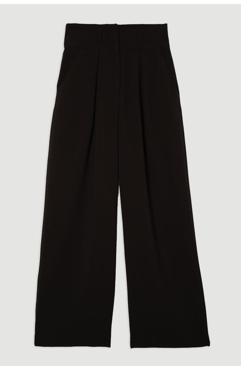 Karen Millen Petite Tailored Wide Leg Trouser, Alternate, color, Black