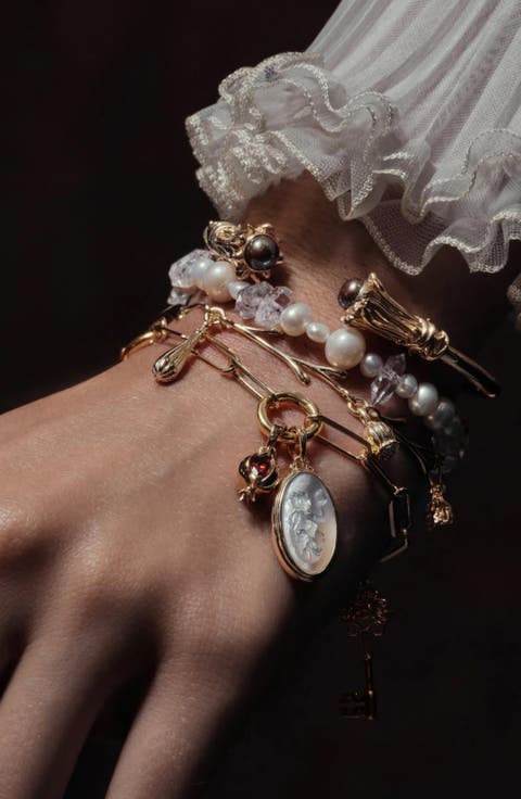 Nocturne Thorned Cabochon Cuff Bracelet