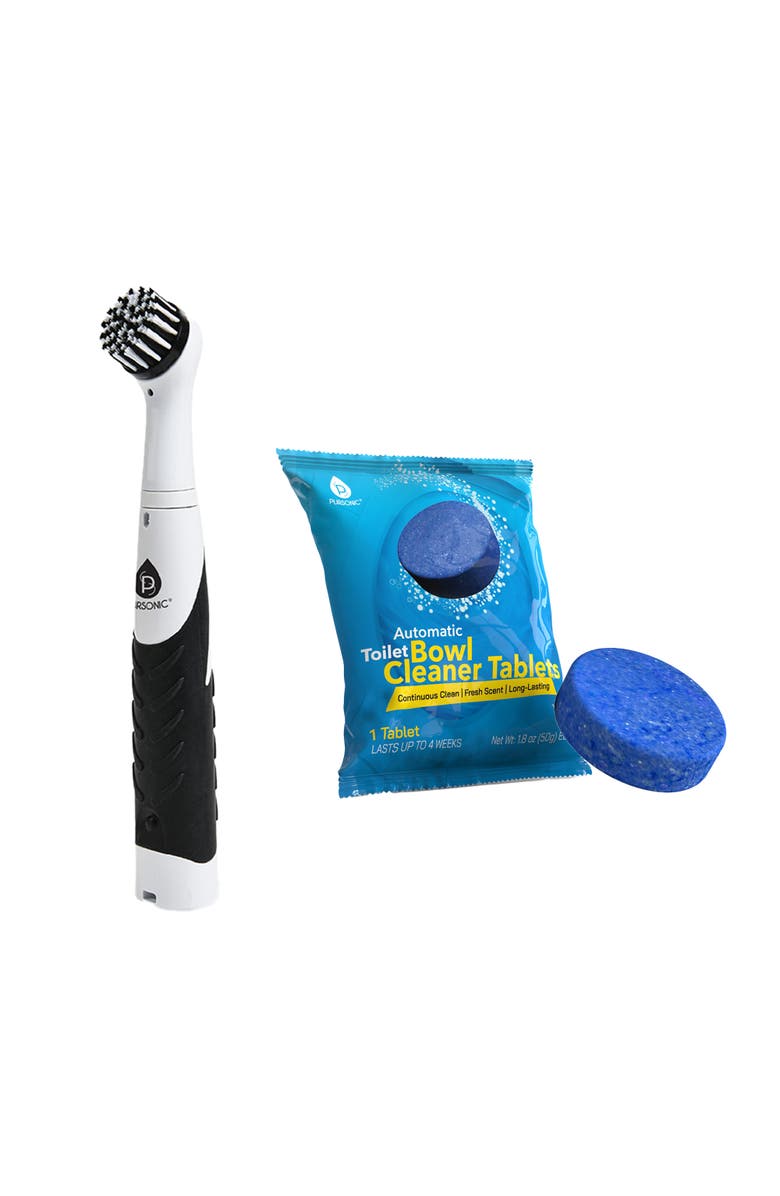 PURSONIC Home Cleaning Power Bundle - Cordless Power Scrubber + Automatic Toilet Bowl Cleaner Tablets, Main, color, Multicolor