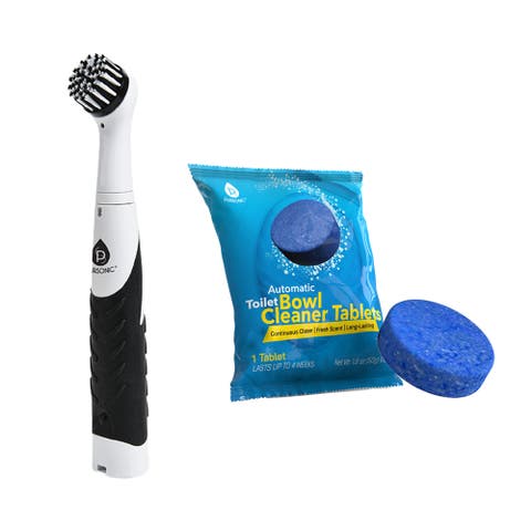 Home Cleaning Power Bundle - Cordless Power Scrubber + Automatic Toilet Bowl Cleaner Tablets