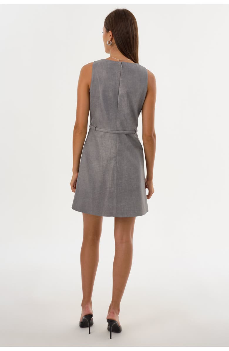 LAMARQUE Hilma | Leather Shift Dress, Alternate, color, Grey Weave