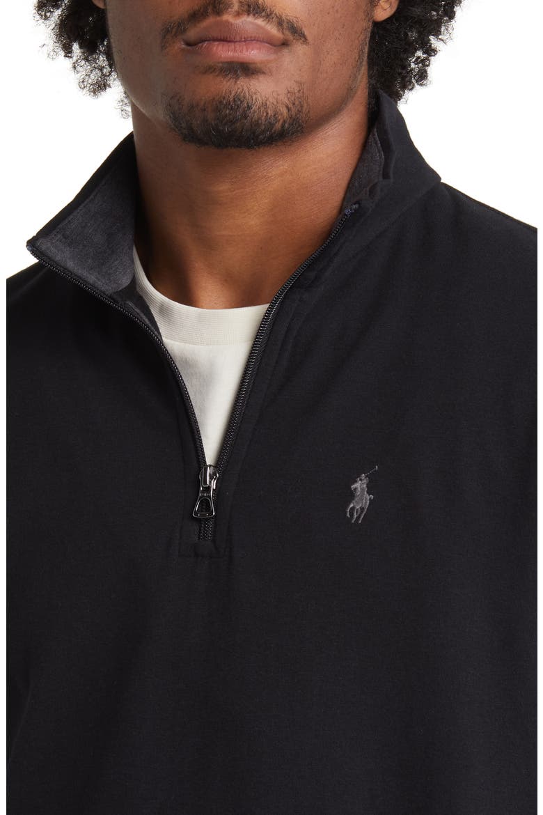 Double Knit Quarter Zip Pullover, Alternate, color, POLO BLACK/ C9684