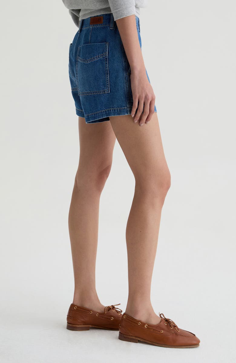 AG Analeigh High Waist Workwear Denim Shorts, Alternate, color, Gold Mountain