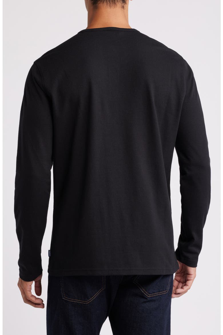 Comfort Slub Piqué Henley, Alternate, color, BLACK