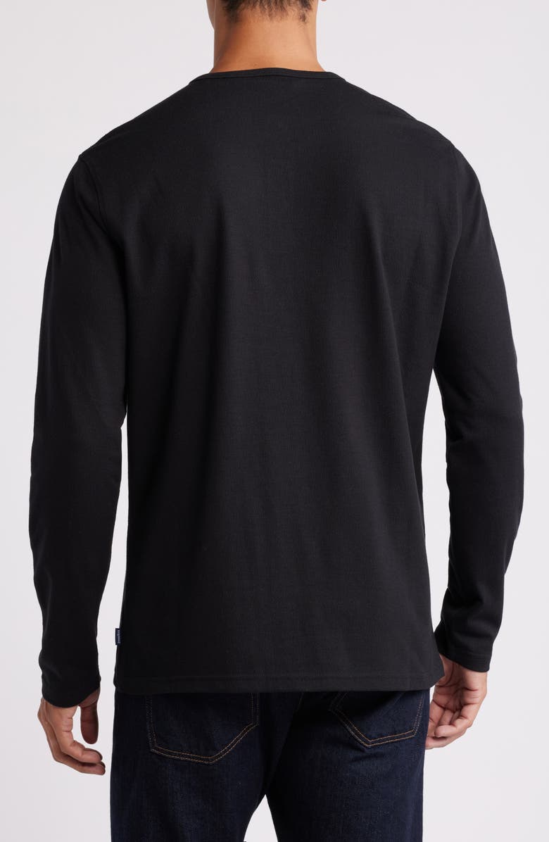 Stone Rose Comfort Slub Piqué Henley, Alternate, color, Black