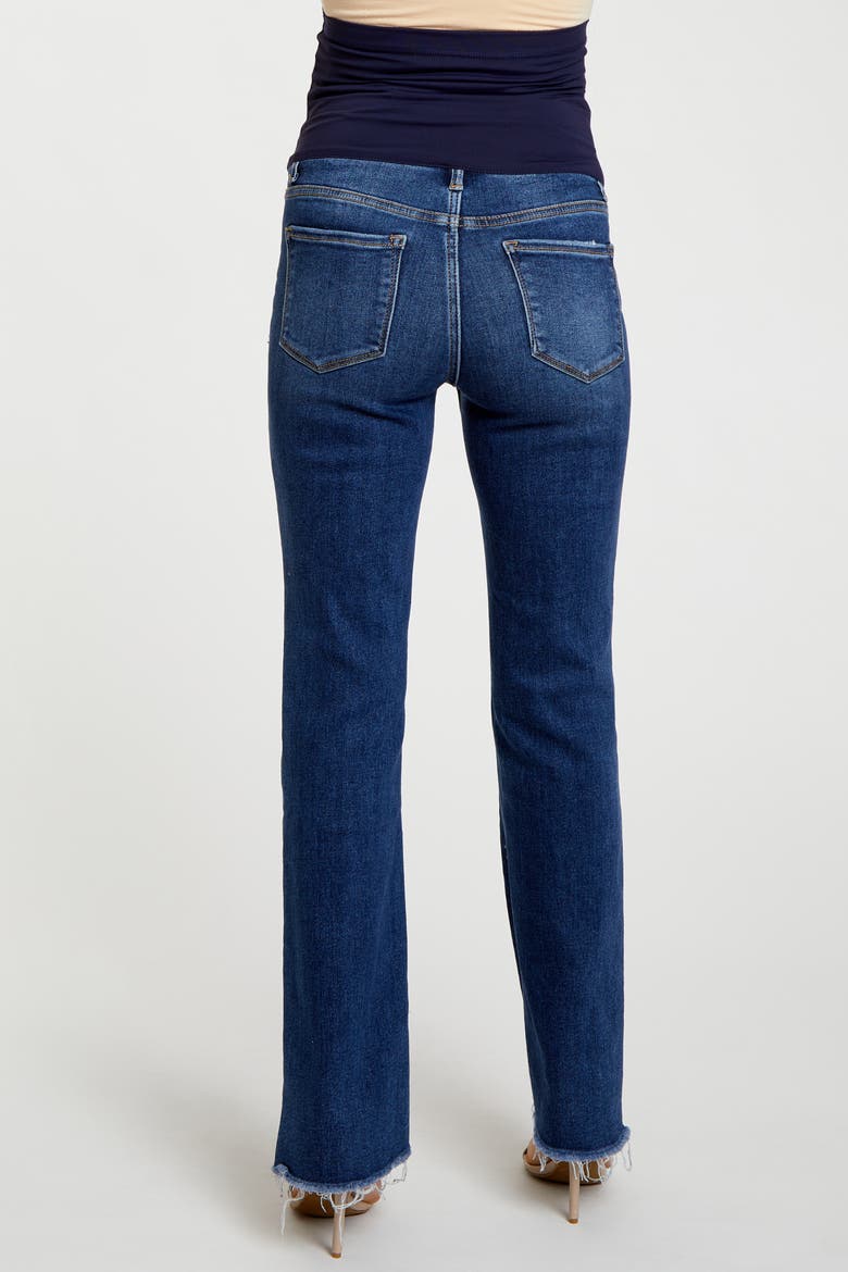 Raw Hem Bootcut Maternity Jeans, Alternate, color, Navy Blue