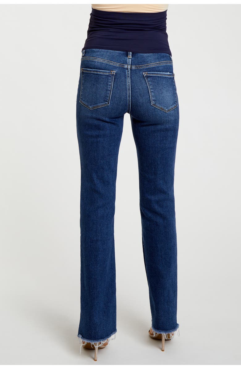 PinkBlush Raw Hem Bootcut Maternity Jeans, Alternate, color, Navy Blue