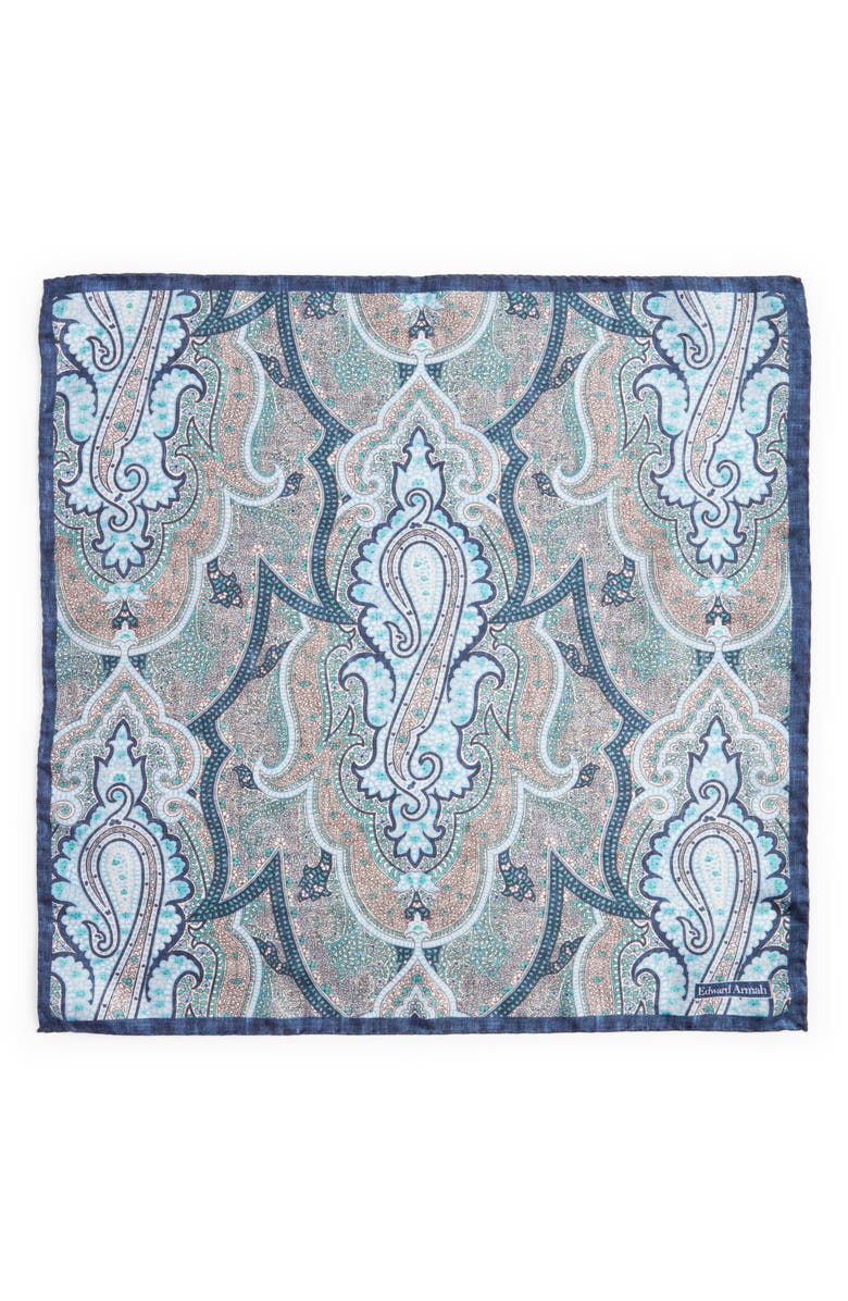 EDWARD ARMAH Exploded Paisley Silk Pocket Square, Alternate, color,