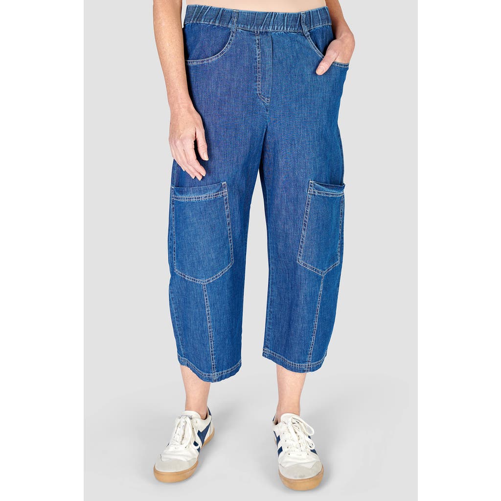 ALEMBIKA ALEMBIKA DENIM CAPRI WITH KNEE PATCH POCKET DETAIL